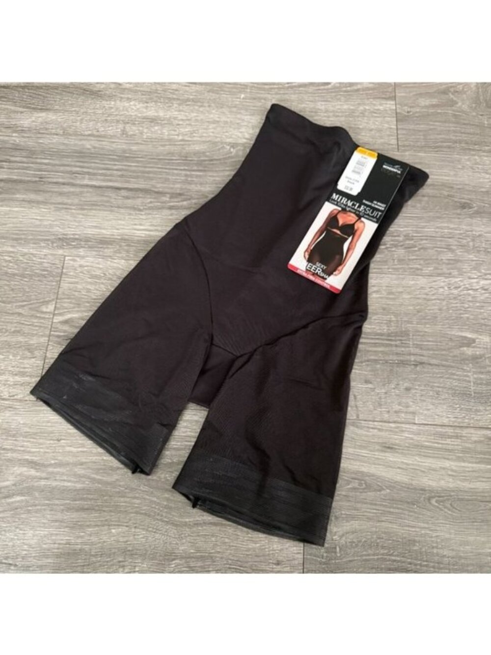 NWT Miraclesuit HI Waist Thigh Slimmer Shapewear Black Extra Firm Control Size S